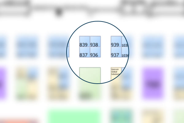 example of an inline booth on a floor map