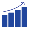a graph with an upwards arrow showing signs of growth